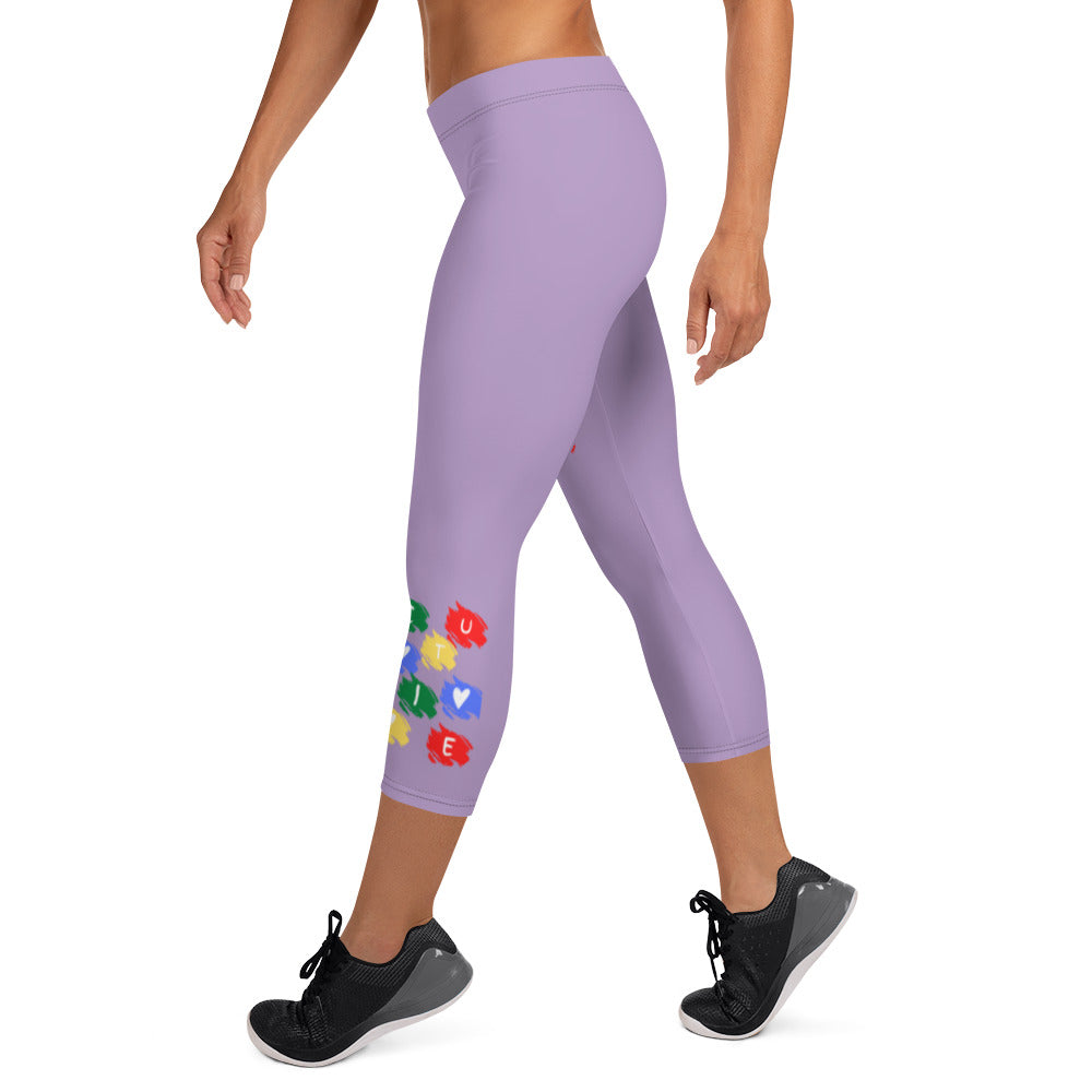 Purple Capri Leggings - Purple Leggings | Cutie Pie From The Sky