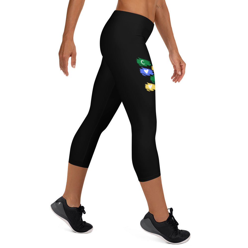 Cutie Black Abstract Capri Leggings