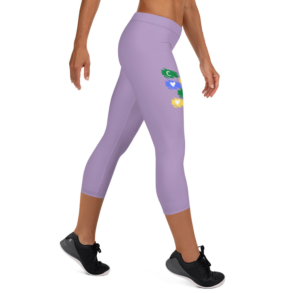 Purple Capri Leggings - Purple Leggings | Cutie Pie From The Sky