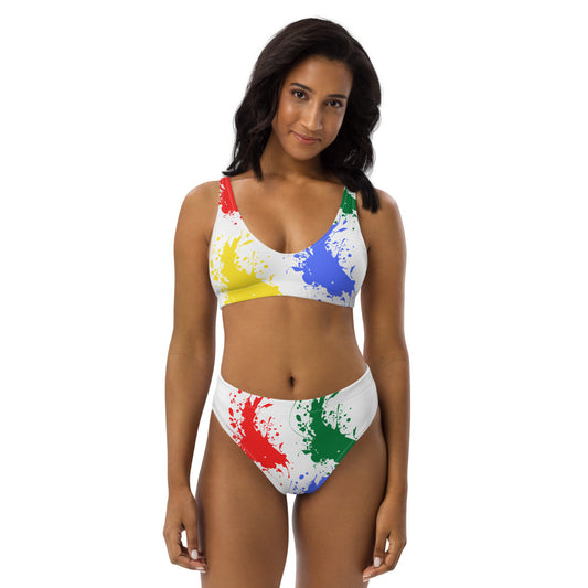 Cutie Paint Abstract high-waisted bikini