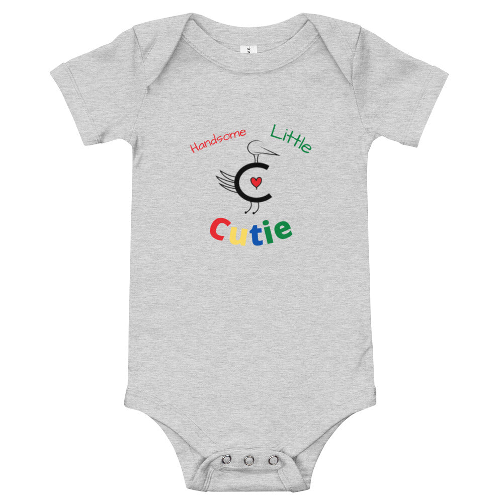 Handsome Little Cutie Baby short sleeve one piece