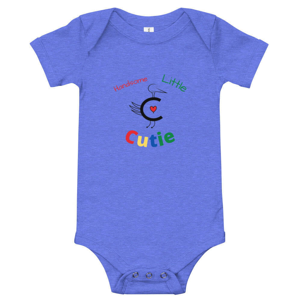 Handsome Little Cutie Baby short sleeve one piece