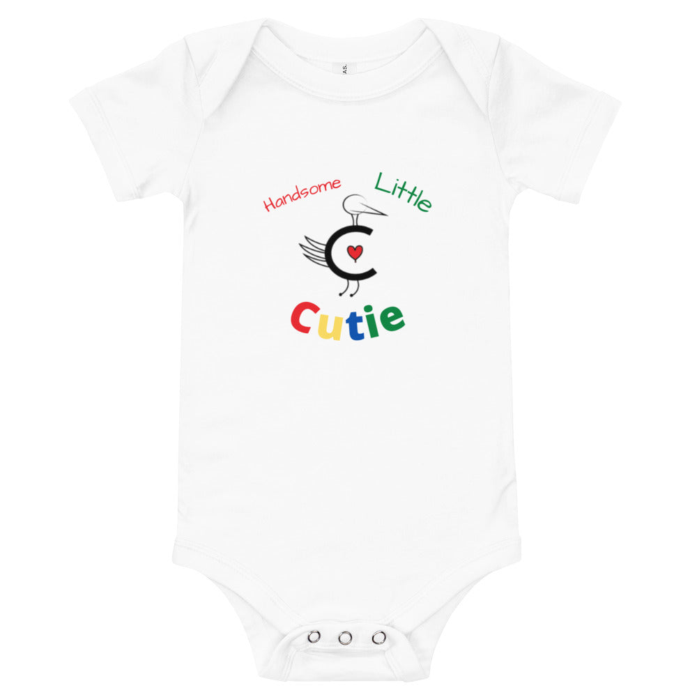 Handsome Little Cutie Baby short sleeve one piece