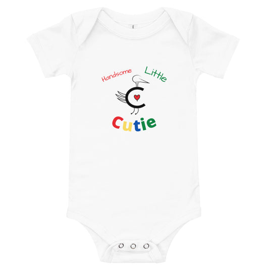 Handsome Little Cutie Baby short sleeve one piece