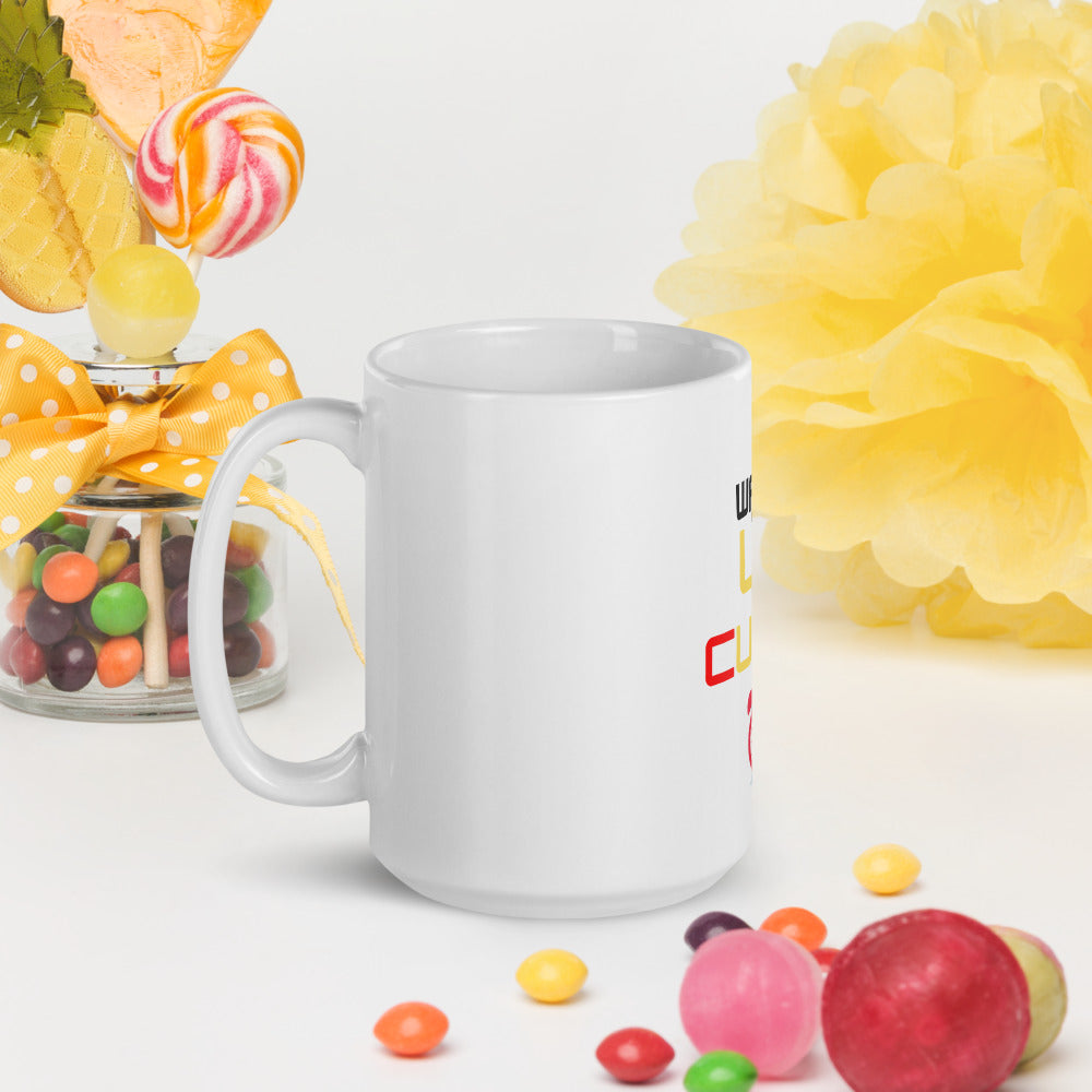 Wake Up Cutie White glossy mug